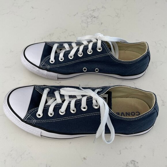 Converse All Star Casual Lo Cut Lace Up Textile Sneakers Blue+Wht 10W/8M Unisex - Picture 9 of 15